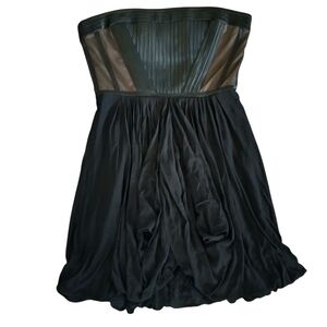 BCBGMaxAzria Black Strapless Babydoll Dress